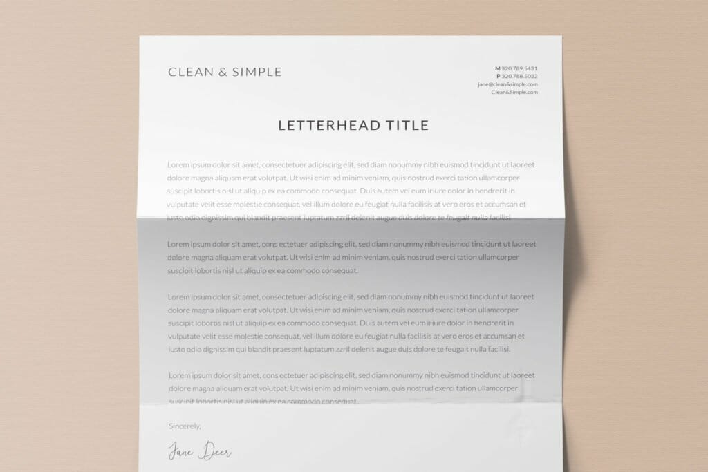 Clean and simple letterhead template design