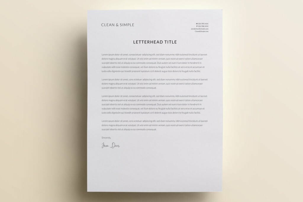 Clean and simple letterhead template design V2