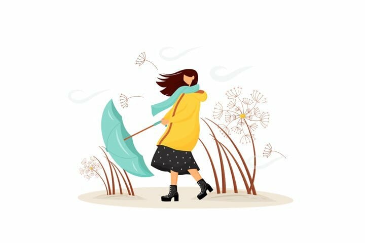 Free Windy Weather Vector Illustration