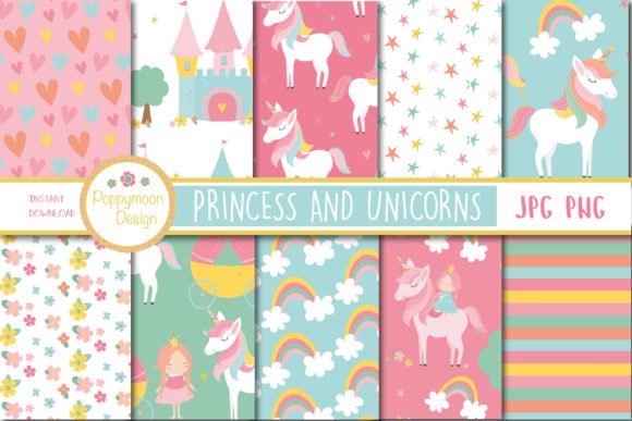 Free Unicorn and Princess illustrations
