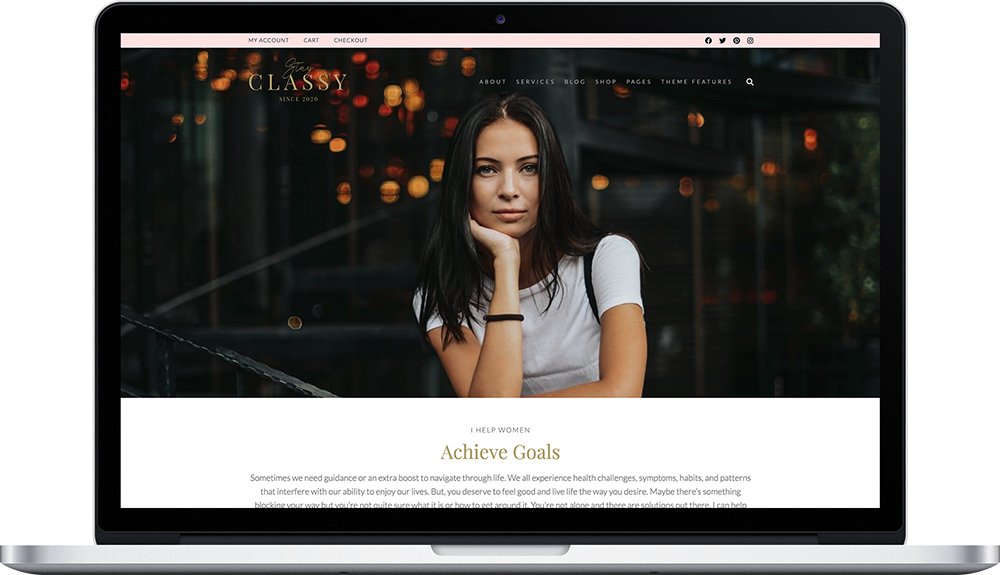 Classy WordPress Theme for life coahces, health coaches, and wellness businesses