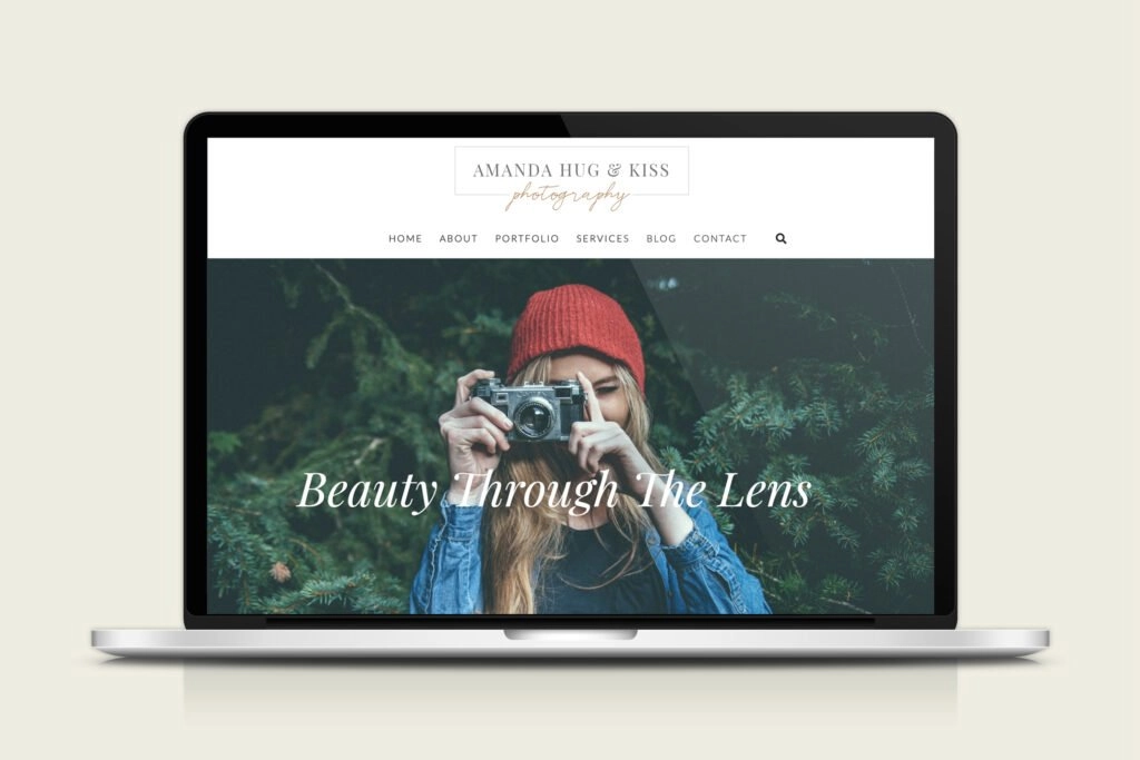 Website example with photography logo