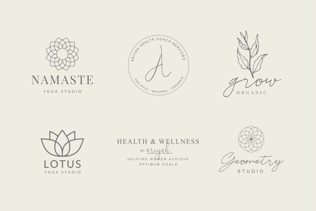 Yoga, heath and wellness logos