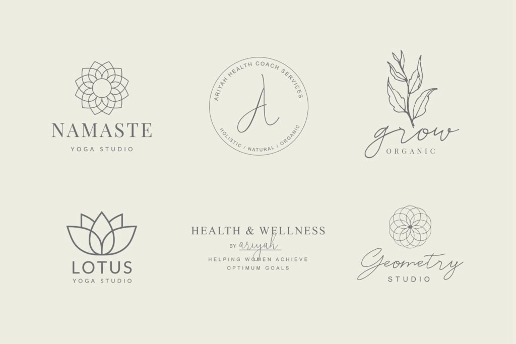 Yoga, heath and wellness logos