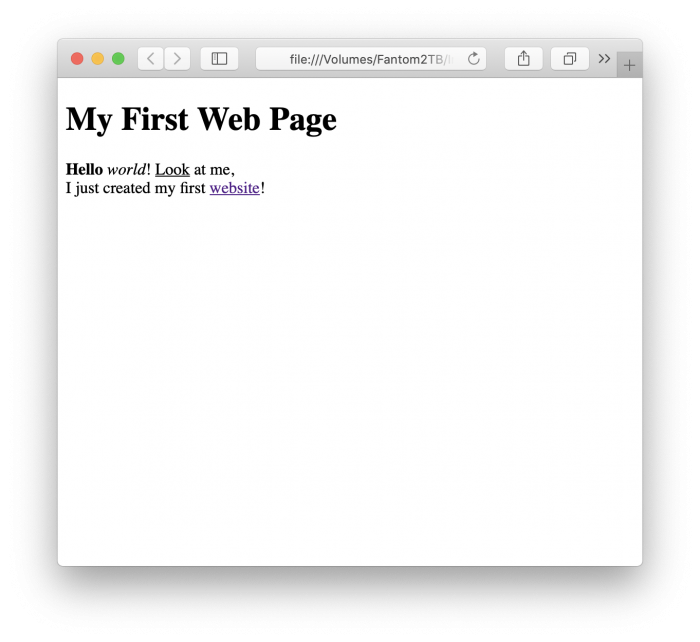 My First Web Page HTML Preview