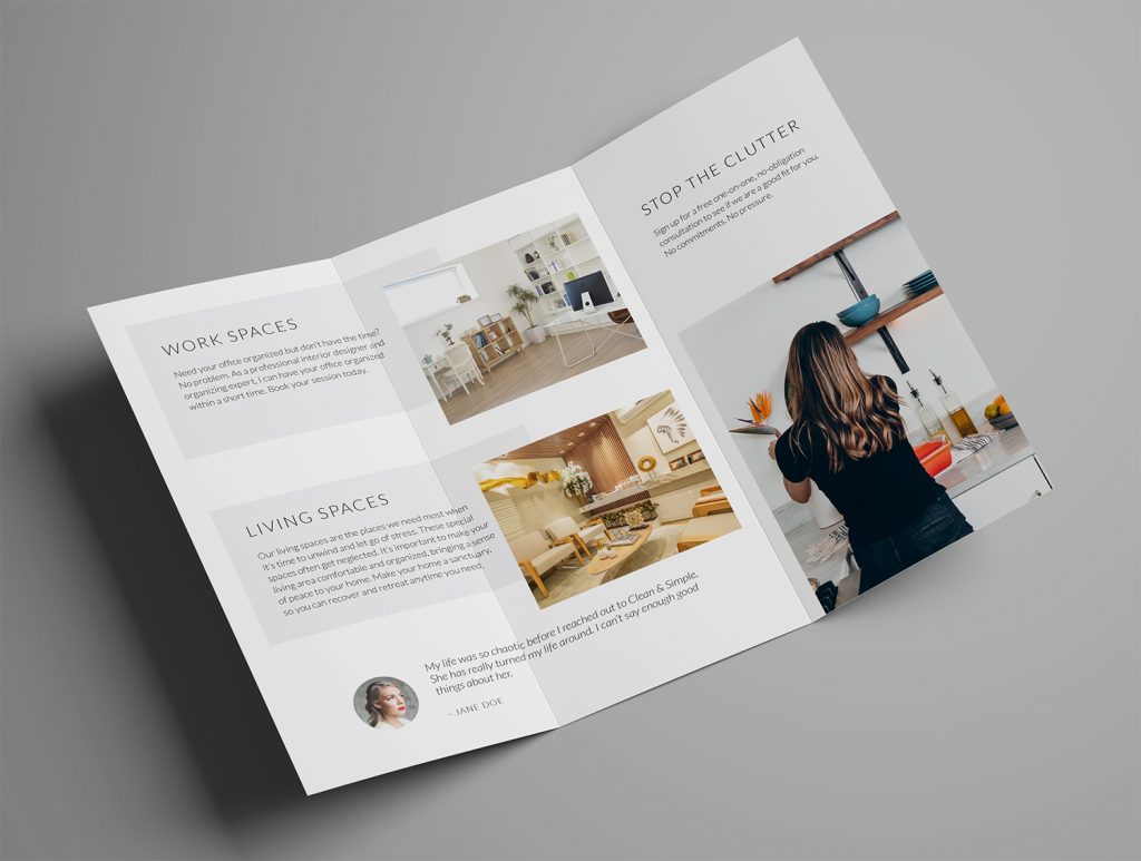 Ariyah Clean & Simple Trifold Brochure Template Inside