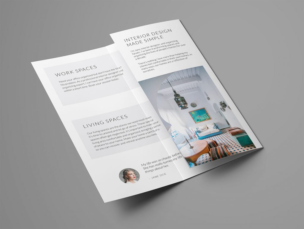 Ariyah Clean & Simple Trifold Brochure Template Folded