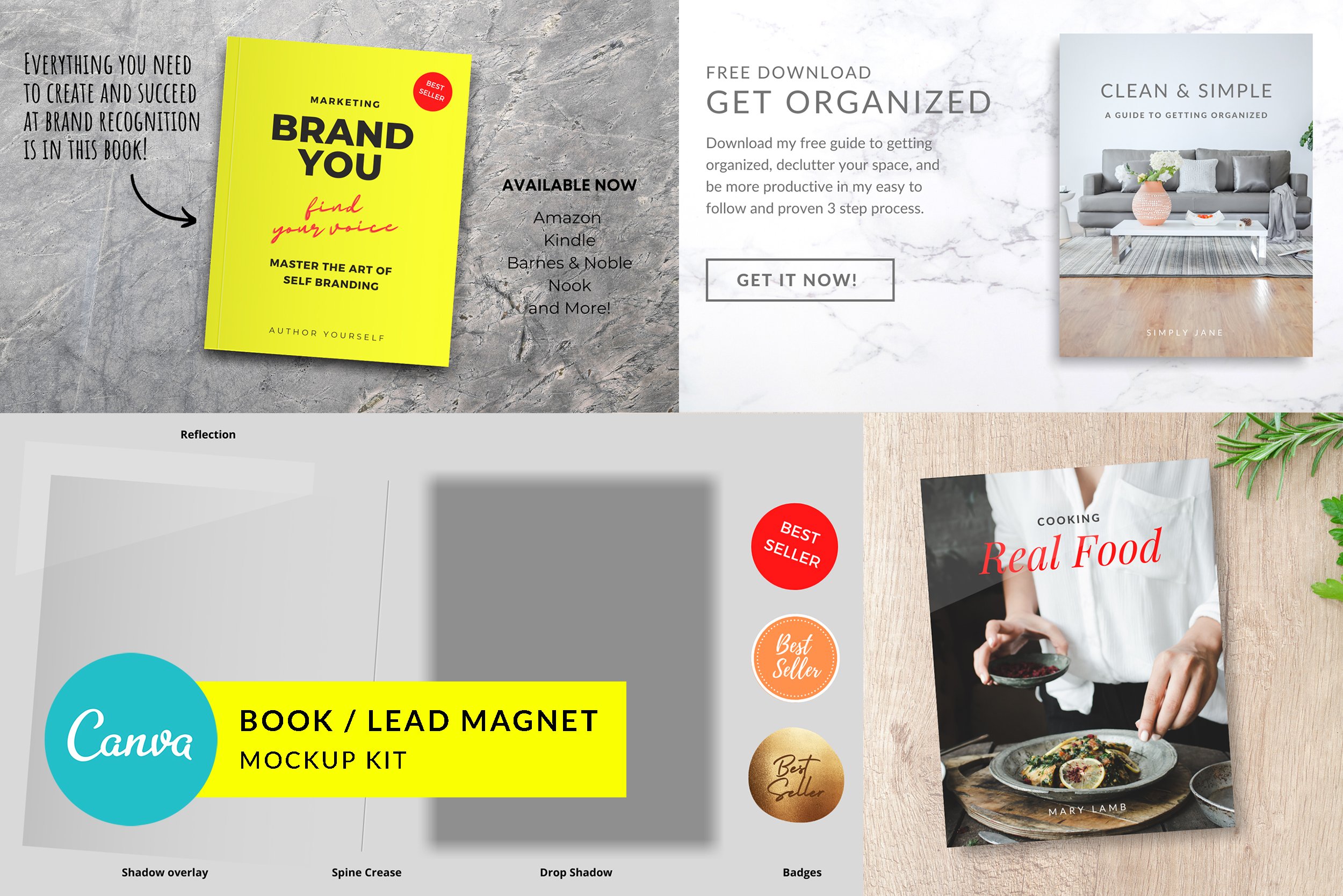 Canva Book and Lead Magnet Mockup